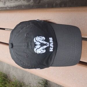 Hitliner RAM Ryan Motors Embroidered Logo Strapback Hat Cap Gray White